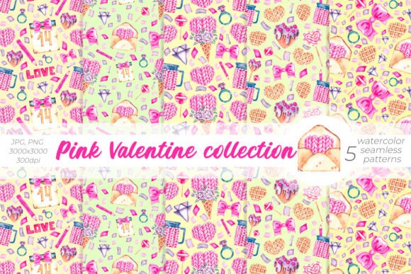 Download Watercolor Patterns Valentine Collection - Premium Bundle