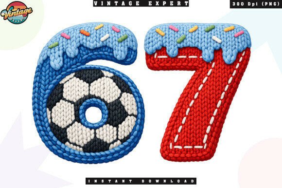 Download Number 67 Crochet Yarn Faux Cute PNG - Crochet Collection