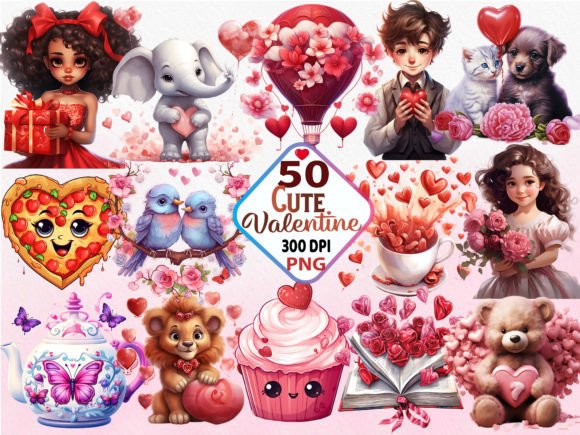 Download Cute Valentine Collection Clipart Bundle - Premium Resources